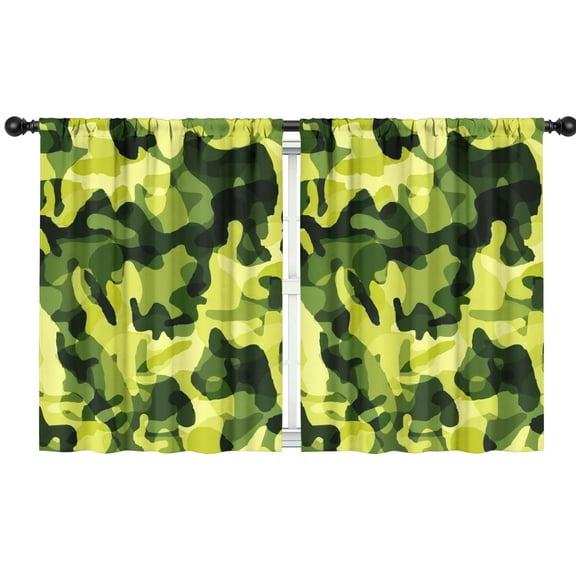 Camouflage 42x54in(106x137cm) Curtains 2 Panels for Kids Bedroom, Window Drapes for Kids Boys Girls Bedroom Curtains Designed To Spark Joy and Creativity