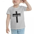 thumbnail image 3 of I Believe Jesus Cross God Funny Toddler T-Shirts for Boys Girls (Gray, 3T), 3 of 5
