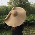 thumbnail image 2 of Vjnyvs Oversized Beach Straw Hat for Women, Extra Large Wide Brim Visor Hats Handmade Roll Up Floppy Sun Hat Summer Beach Cap for Women Travel, 2 of 7