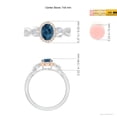 thumbnail image 5 of ANGARA Natural Oval London Blue Topaz Twisted Vine Ring with Diamond in 14K White & Rose Gold for Women (Size-7x5mm) | November Birthstone Jewelry for Women | London Blue Topaz Ring (Ring Size- 8), 5 of 10