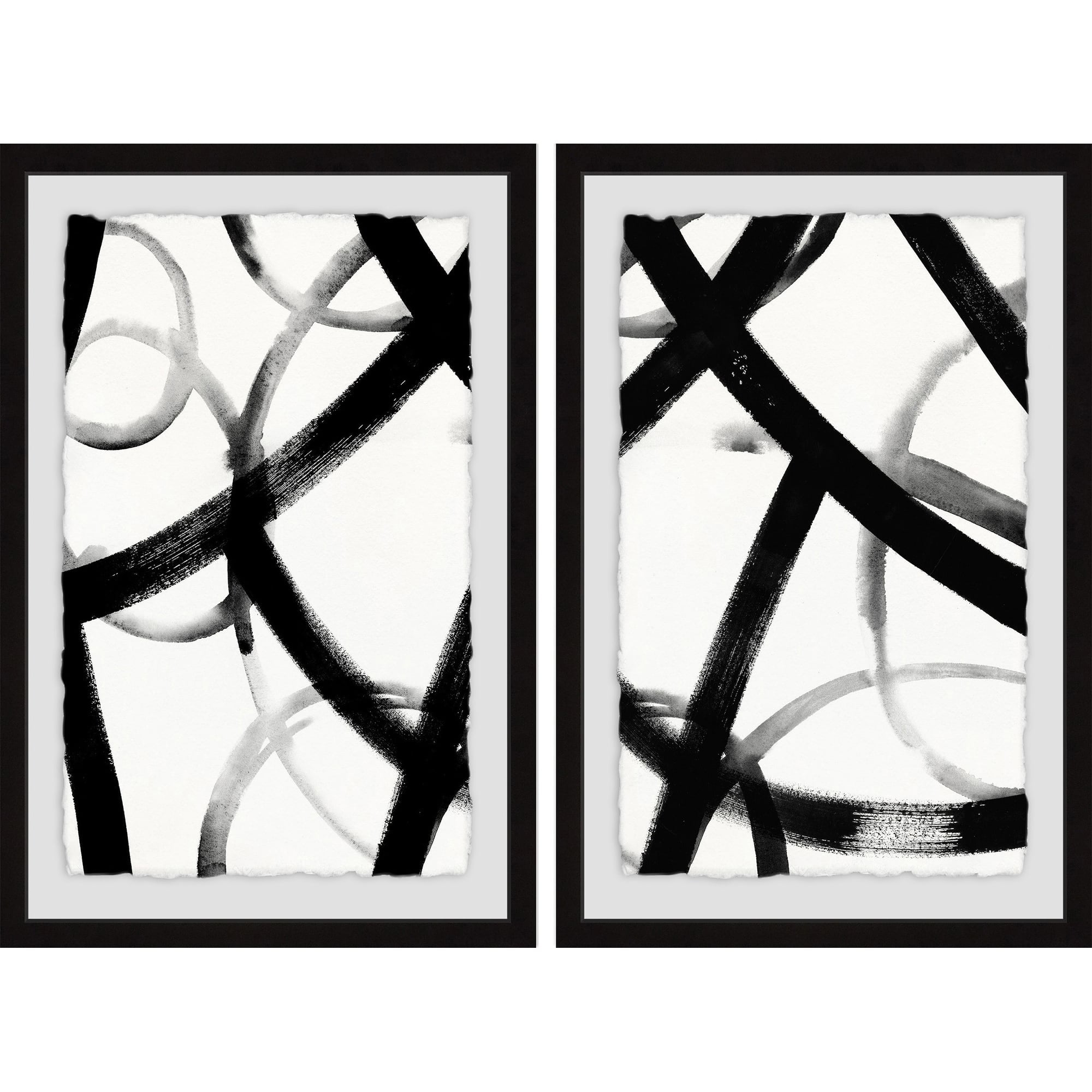 Monochrome Ripple Diptych