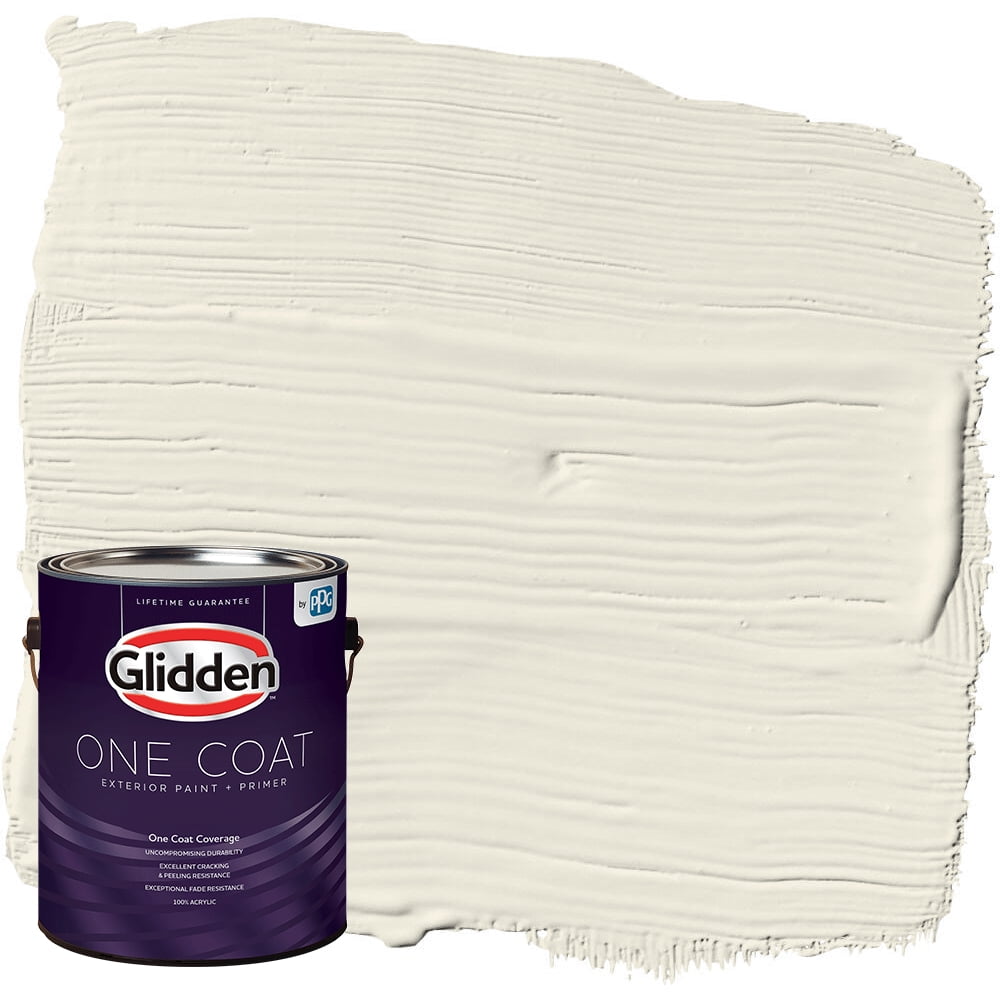 Glidden One Coat Exterior Paint and Primer, Off White / White, 1 Gallon