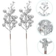 thumbnail image 5 of 20 Pcs Christmas Glitter Spray Berry Stems, Artificial Christmas Tree Picks Berry Stem Foam Christmas Tree Ornaments for Home Party Table Gift Indoor Decor (Silver), 5 of 9