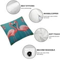 thumbnail image 4 of COMIO  Pink Flamingo Throw Pillow Covers Flamingo Standing on Tropical Leaves and Green Background Pillow Cases Outdoor Pillows Cushion Cover 2pc, 4 of 6