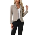 thumbnail image 1 of BLAZER DE TRABAJO CHIC PARA MUJERES CON SOLAPA Y MANGAS LARGAS, TRAJE BLAZER CAMEL TAMAÑO XS, 1 of 6