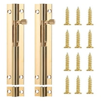 2 Pcs Door Slide Lock Deadbolt Lock Interior Door Lock Door Buckle 11.2X2CM Golden