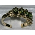 thumbnail image 3 of LBG British Made 18k Yellow Gold Natural Green Tourmaline Womens Eternity Ring - 33 size options - Size 10, 3 of 6