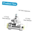 thumbnail image 2 of Bybiment (Pack of 2) 1/2" 1/2" 3/8" .D. Compression Tee Stop Valves with Disconnect Clip, 1/4 Turn Chrome Plated Water Shut Off for Copper, PEX, Pipe, 2 of 7
