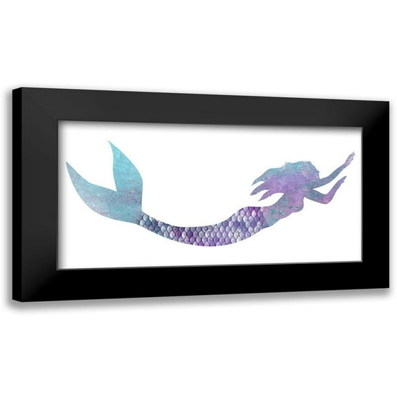 Kimberly, Allen 14x9 Black Modern Framed Museum Art Print Titled - Mermaid Swimming