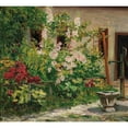 thumbnail image 3 of Marie Egner 22x20 Black Modern Framed Museum Art Print Titled - Front Garden with Flowering Stock Roses, 3 of 5
