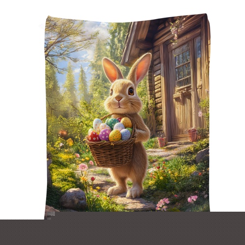 Forest Rabbit, variant on JML Throw Blanket for Easter - Soft Throw Blanket, Fuzzy Blankets & Throws 30x40 Inches