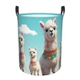 thumbnail image 2 of Cute Llama Printed laundry Hamper Collapsible Laundry Basket with Handles Waterproof Circular Hamper Lightweight Clothes Storage Basket for Dirty Clothes Hamper, 2 of 4