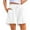 White, variant on Inleife Womens Solid Color Elastic Waist Drawstring Shorts Cotton Linen Shorts with Pocket White S