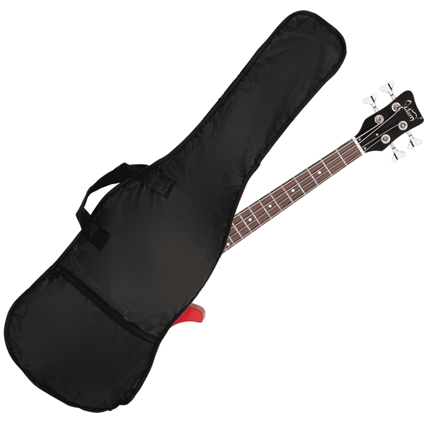 Hassch 4 String Electric Bass Guitar, 36 inch Right Handed Bass Kit with Bag, Cable, Strap, Plectrums and Wrench Tool, Red