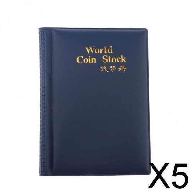 Álbum de almacenamiento de monedas Baoblaze 120 rejillas color oscuro 5 piezas