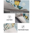 thumbnail image 4 of Light Blue Snowman Christmas Kitchen Runner Rug 2x5 Bedside Rug with Tassel Cotton Woven Throw Rugs Washable Hallway Runner Rugs Xmas Gifts Wreath Snowflake Floor Carpet for Bedroom Bathroom, 4 of 5