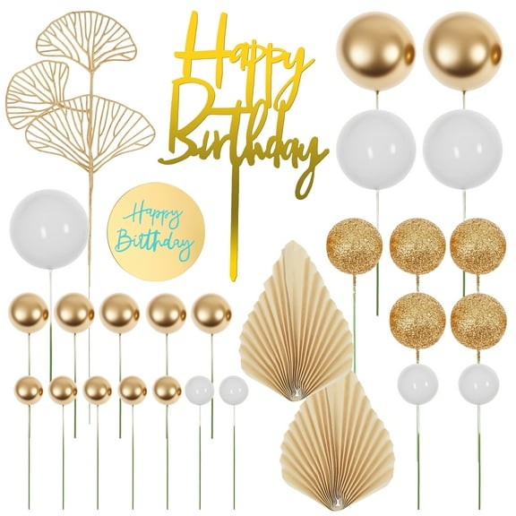 29 Pcs Cake Topper Decorative Cake Topper with Palm Leaves Easy to Use for Birthday Baby Shower Wedding Party Decorations