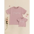 thumbnail image 4 of Mommy and Me Matching Shirt Short Sleeve Letter Embroidery Summer T-shirt Family Outfits, 4 of 10