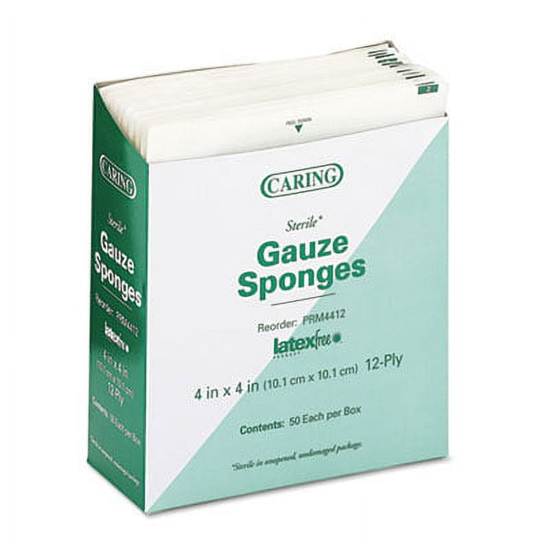 Caring Woven Sterile Gauze Sponges -Case of 1200
