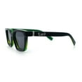 thumbnail image 6 of Locs Retro Beveled Frame Horn Rim Rectangle Gangster Sunglasses Black Green - Black, 6 of 7