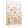 thumbnail image 2 of Canvas Wall Art Summer Rustic Canvas Art Print Watercolor Wild Flowers Beige Pictures Wall Decor for Living Room Bedroom Artwork Decorations Stretched Framed Ready to Hang 8"x10", 2 of 9