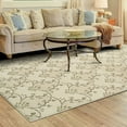 thumbnail image 4 of 8' X 10' Beige Green And Brown Floral Vines Stain Resistant Area Rug, 4 of 7