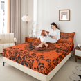 thumbnail image 4 of Castle Fairy Skull Moth Damask Full Size Sheets 4-Piece for Female Men,Abstract Gothic Theme Breathable Bed Sheets,Bohemian Traditional Flower Lightweight Sheet Sets,Microfiber Bedroom Decor, 4 of 7