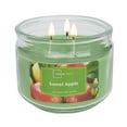 thumbnail image 2 of Mainstays 3-Wick Glass Jar Candle, Sweet Apple, Green, 11.5 oz, 2 of 11