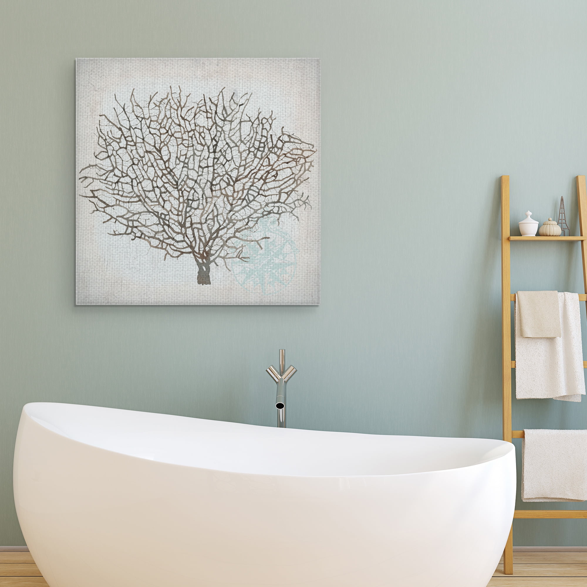 Masterpiece Art Gallery Nautical Coral Crop by Lynnea Washburn Canvas Art Print 30" x 30"