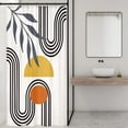 thumbnail image 3 of Stall Small Abstract Boho Mid Century Funky Shower Curtain Geometric Half 36x72 Inch Rv Single Narrow Contemporary Minimalist Semicircle Arch Rustic Polyester Fabric Bathroom Bathtub Decor, 3 of 5