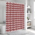 thumbnail image 6 of Red Buffalo Plaid Bathroom Shower Curtains with 12 Hooks Polyester Waterproof Shower Curtain for Stalls and Bathtubs Farmhouse Checked Vintage Geometric Art Decorative Bathroom Curtain 72x72 Inches, 6 of 9