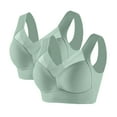 thumbnail image 1 of Yuyuzo 2 Pack Sports Bras for Women Plus Size Wireless Full Coverage High Support Push up Bras, 1 of 2