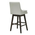 thumbnail image 5 of CHITA 30 inch Upholstered Swivel Faux Leather Counter Bar Stools with Back & Wood Legs Set of 2, Creamy Gray, 5 of 8