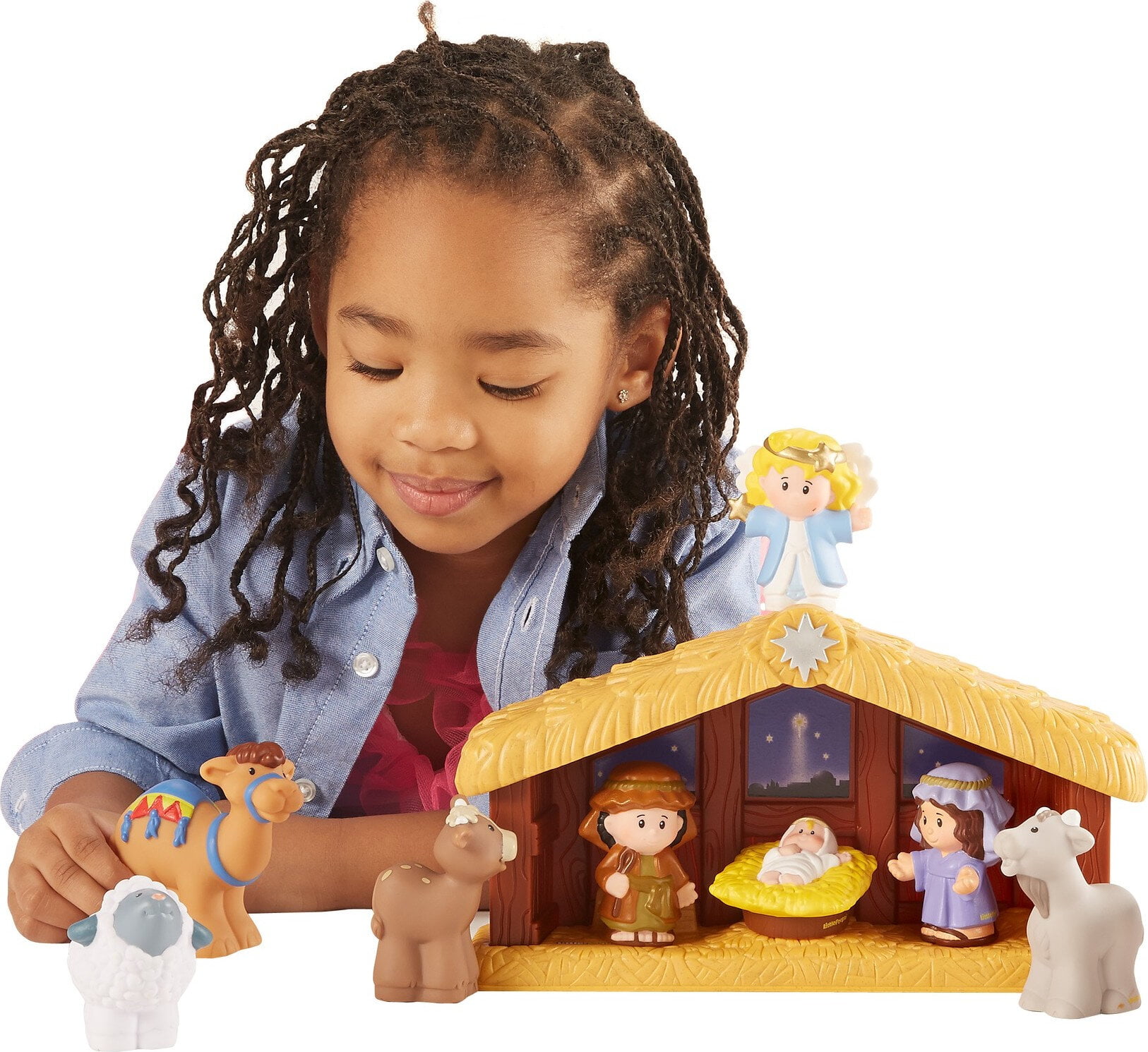 Random 10x Fisher Price Little People Nativity Worker 2'' Figures Preschool Toy 