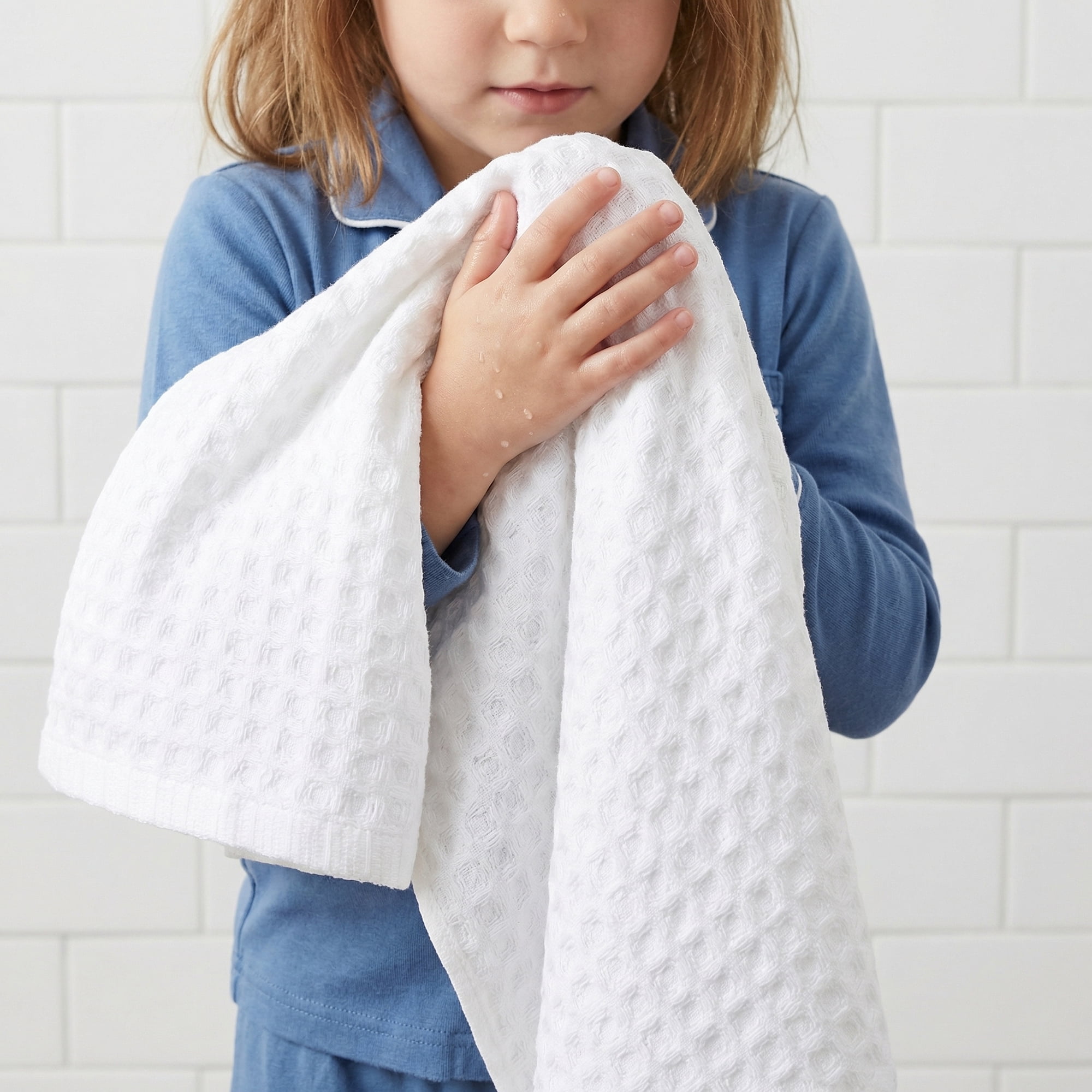 Unique Bargains Cotton Waffle Soft Quick Dry Lint Free Face Cloths 13x13in White 6pk