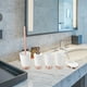 thumbnail image 4 of Juego de accesorios de baño de 5 piezas con soporte nórdico para cepillo de dientes, taza para la boca y caja de jabón. blanco, 4 of 9