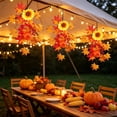 thumbnail image 4 of 20 Inch Fall Teardrop Swag with Maple Leaves Berries, Artificial Autumn Hanging Wreath for Front Door Staircase Indoor Outdoor Thanksgiving Decor (1PC, E), 4 of 9