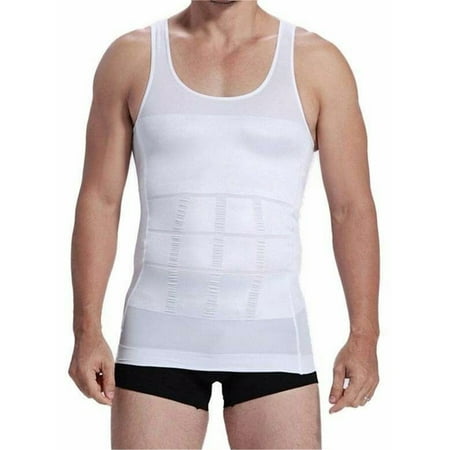 

FOCUSNORM Mens Slimming Vest Body Shaper Slim Chest Belly Waist Compression Shirt S-XXL