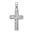 thumbnail image 6 of 14k White Gold Solid White Polished Braided Cross Charm Pendant, 6 of 7