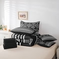 thumbnail image 6 of jejeloiu Rustic Western Aztec 7-Piece Twin Bedding Sets,Retro Bohemian Print Bedding Comforter Set,Gray Rhombus Triangle Sheet Sets For Men Women,Microfiber Bedroom Decor Reversible, 6 of 8