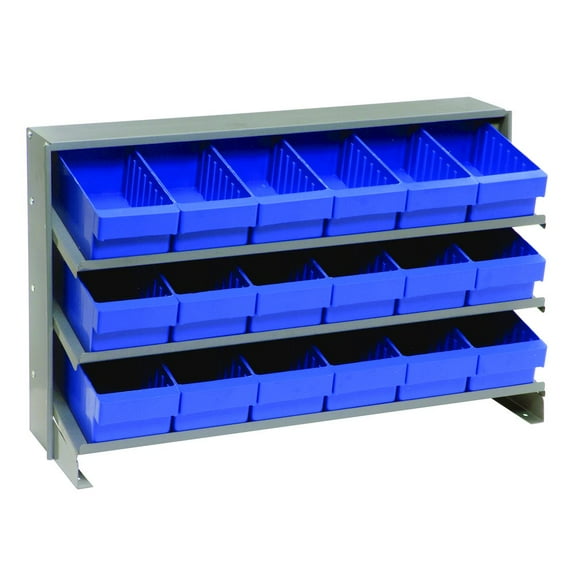 Quantum Storage Systems B382172 QPRHA-601 Bench Rack with 18 Blue Euro Drawers - 12 x 36 x 21 in.