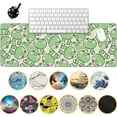 Kawaii Frog Gaming Mouse Pad,Green Cute Desk Mat,31.5"X15.7" Large Desk
