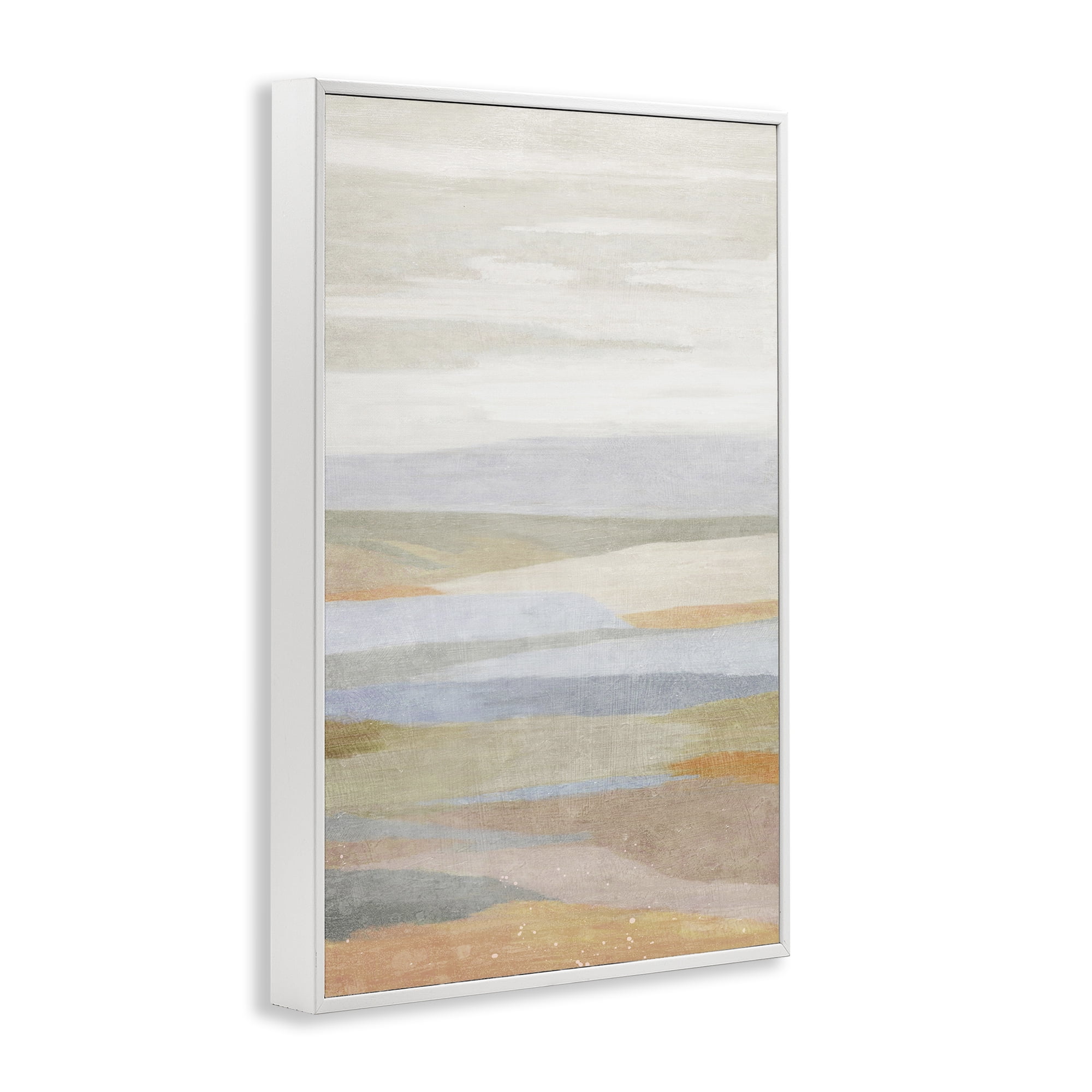 Stupell Industries Neutral Beach Dunes Coastal Painting White Framed Art Print Wall Art, 16 x 24