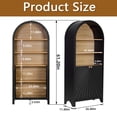 thumbnail image 5 of MIDOQIN 5-Tier Black Arched Bookshelf, 61" Tall Arched Bookcase with Storage Shelves and Door, 5 of 13