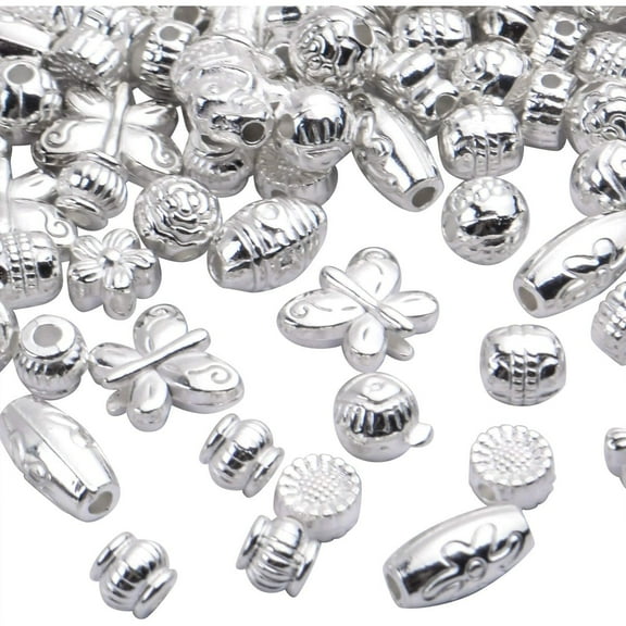 100 Gram(About 150-200pcs) Silver Spacer Beads Charm Bead Spacers Jewelry Findings Accessories for Bracelet Necklace Jewelry Making