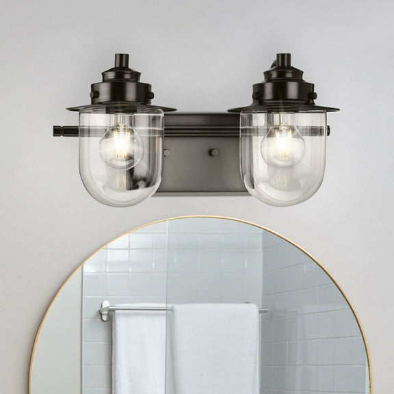 Luxury Nautical Bath Light, Small Size: 8''H x 7.5''W, with Coastal Style Elements, Matte Black Finish, UHP4745 from the Napoleon Collection by Urban Ambiance