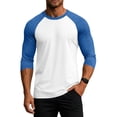 thumbnail image 6 of Dresfit Men's Raglan Shirts 3/4 Sleeve Crew Neck Baseball Tee Summer Lightweight Classic Tops Colorblock Lightweight Breathable Casual T Shirts Blue, 6 of 6