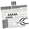 thumbnail image 1 of Kits de reparación de cremalleras, 197 Uds., costura instantánea con cremallera, manualidades manuales, tirador de cremallera para bolsas, saco de, 1 of 9