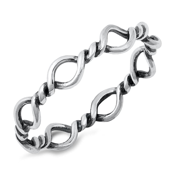 Open Twist Knot Ring .925 Sterling Silver Band Jewelry Female Male Unisex Size 8