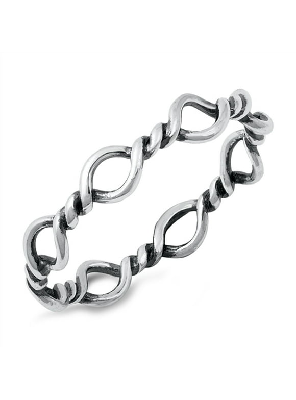 Open Twist Knot Ring .925 Sterling Silver Band Jewelry Female Male Unisex Size 8